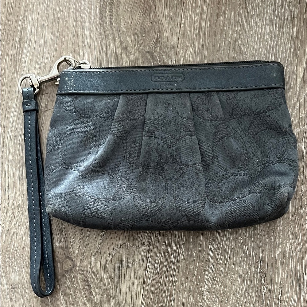 Coach Charcoal Wristlet Clutch